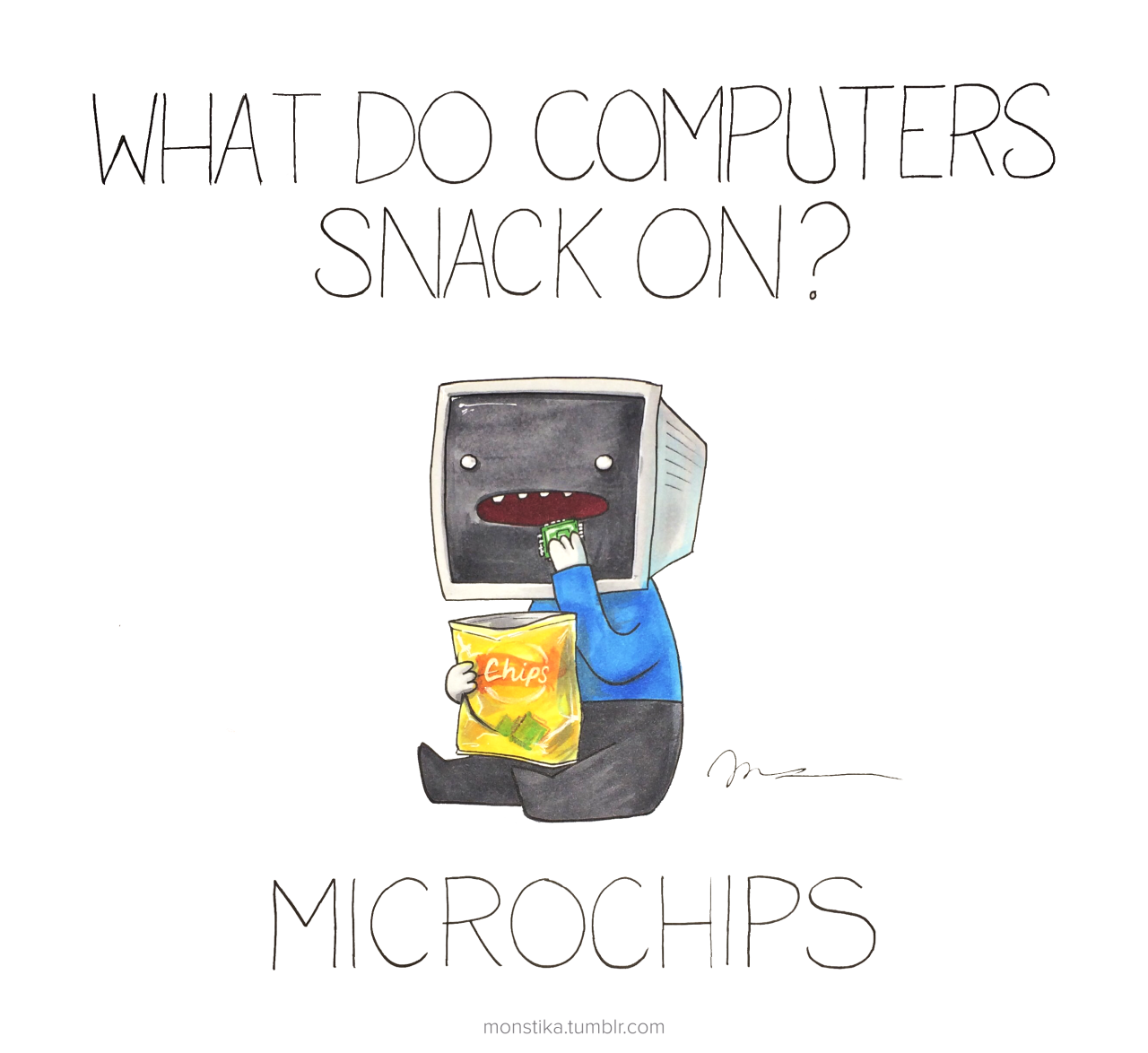 What computers snack on?